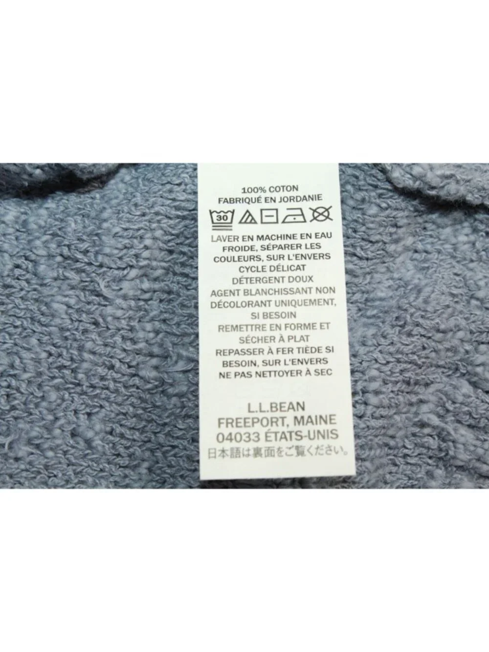 LL Bean Midweight Cotton Slub Sweater Henley Short Sleeve Soft Indigo Medium - Picture 9 of 11